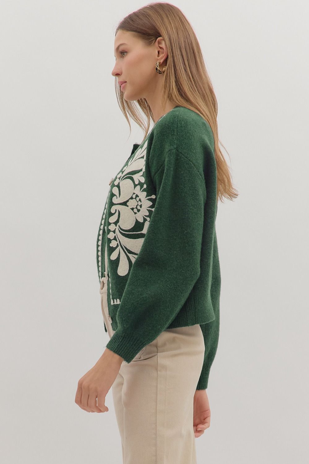 Pine Embroidered Cardigan